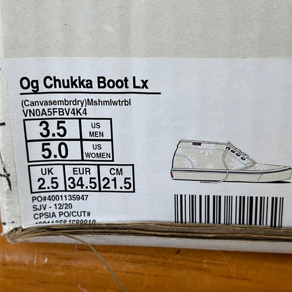 Vans Og Chukka Boot Canvas embroidered daisies marshmallow vault collection - Picture 11 of 12